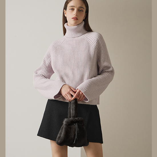 [로보] 스페인 시어링 무스탕 버킷백 CAC20D001