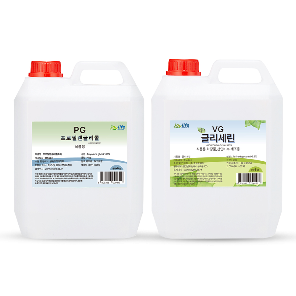 조이라이프 프로필렌글리콜 PG 4kg + 식물성 글리세린 VG 5kg 비누 슬라임 - 상품 이미지