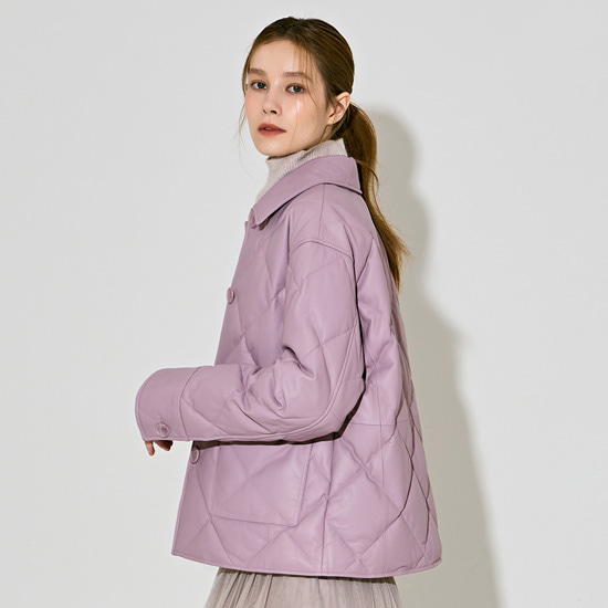 [로보] 이태리 MAPEL 나파 램스킨 퀼팅 구스 다운 코트 SJK22C036