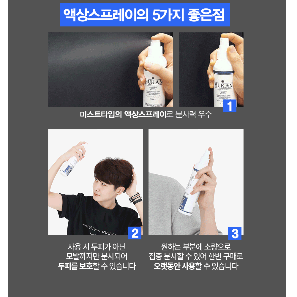 무칸 헤어스프레이 250ml 액상 미스트 타입 올리브영 입점
