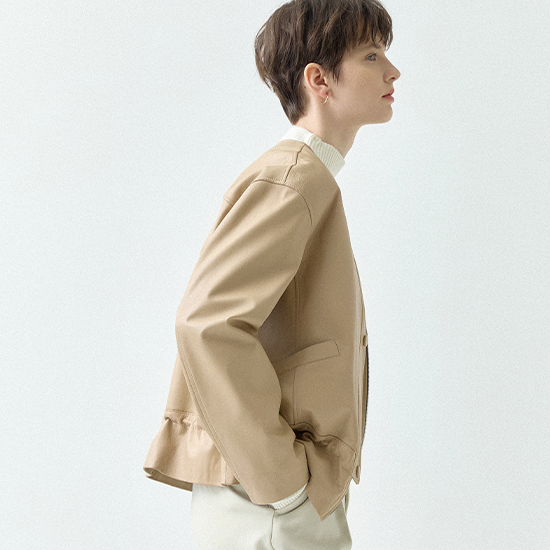 [로보] 블로썸 셔링 레더 재킷 GJK22A119 상세 이미지 4