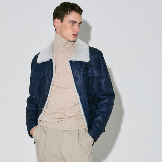 [로보X스티븐윌슨] 남성용 무스탕 보머재킷 GMS21D102