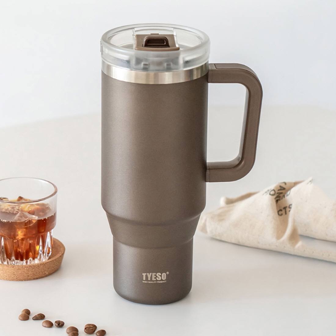 대용량텀블러 빨대 손잡이텀블러 보온보냉 얼음안녹는 스텐 텀블러 900ml - 상세 이미지 3