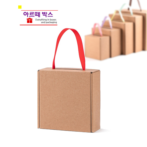 G2 정사각형 끈손잡이박스 크래프트 16x16x6 참기름 악세사리 텀블러 포장 선물박스 - 상품 이미지