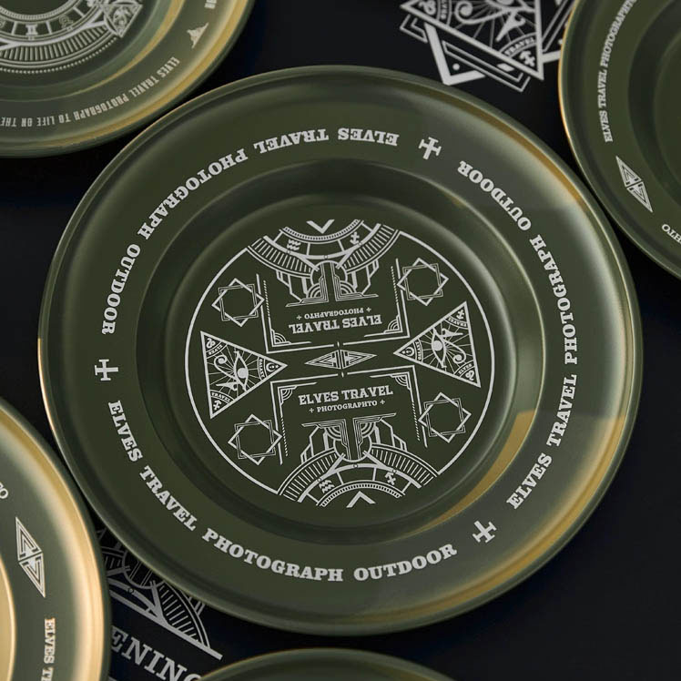 대륙의 테팔 캠핑 식기 밀리터리 디자인 스텐 접시 세트 ETP