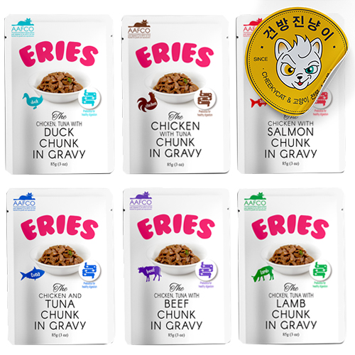 쉐리 에리에스 고양이 주식 파우치 6종콤보(6종각1개씩) 85g - 메인 이미지