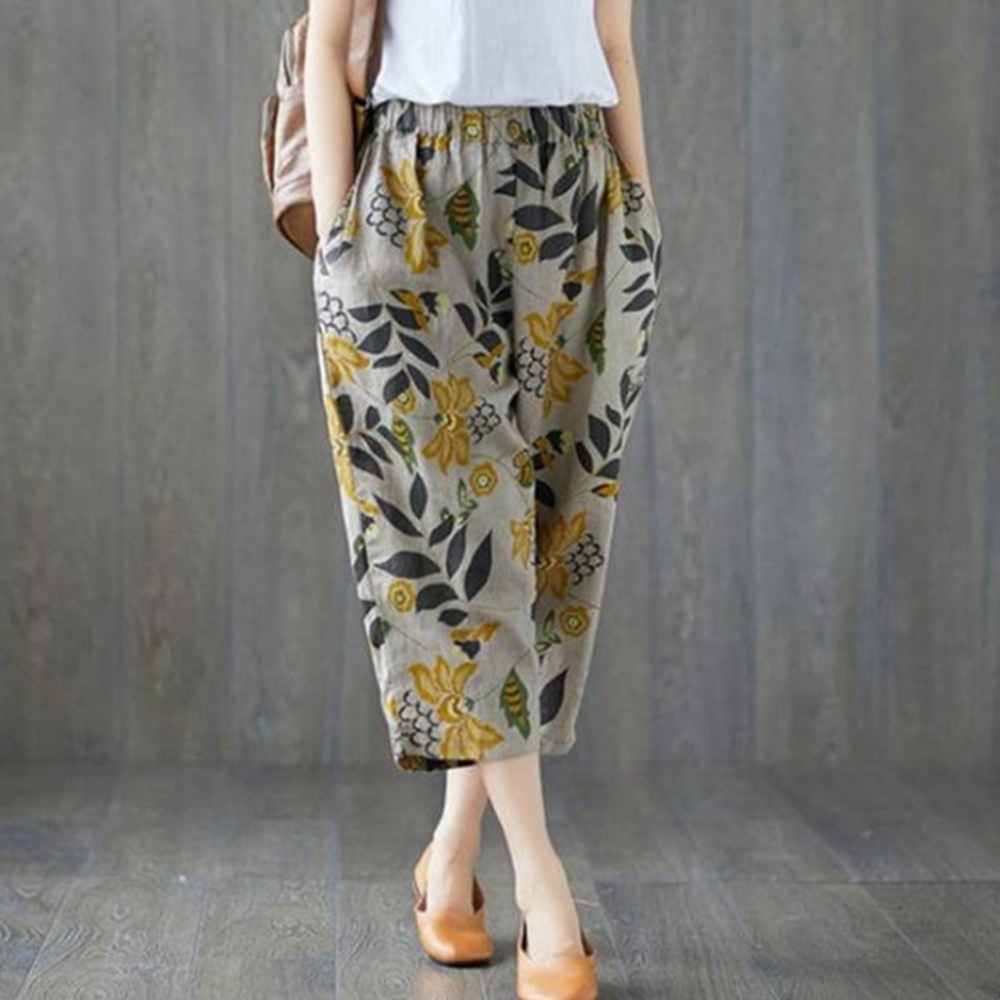 몸배바지 어르신 할머니 고무줄 여름 몸빼 항아리 배기팬츠 - 상품 이미지