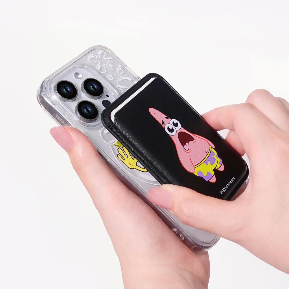 스폰지밥 아이폰 맥세이프 카드지갑 가죽 웁스 뚱이