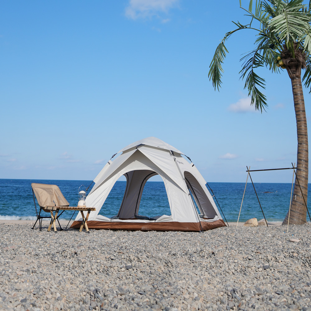 4도어 스퀘어 나들이 피크닉 원터치 텐트 3-4인용