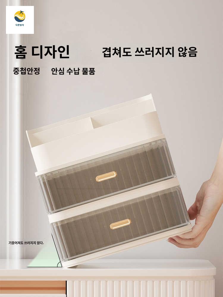 보관함 화장품정리대 쥬얼리 투명 화장대 소품 정리함 브러쉬 데스크탑 서랍 플라스틱 화장품 - 상세 이미지 3