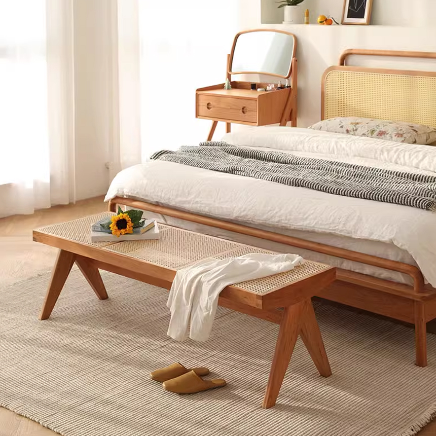 까시나 캐피톨 라탄 벤치 우드 빈티지 긴 의자 2인