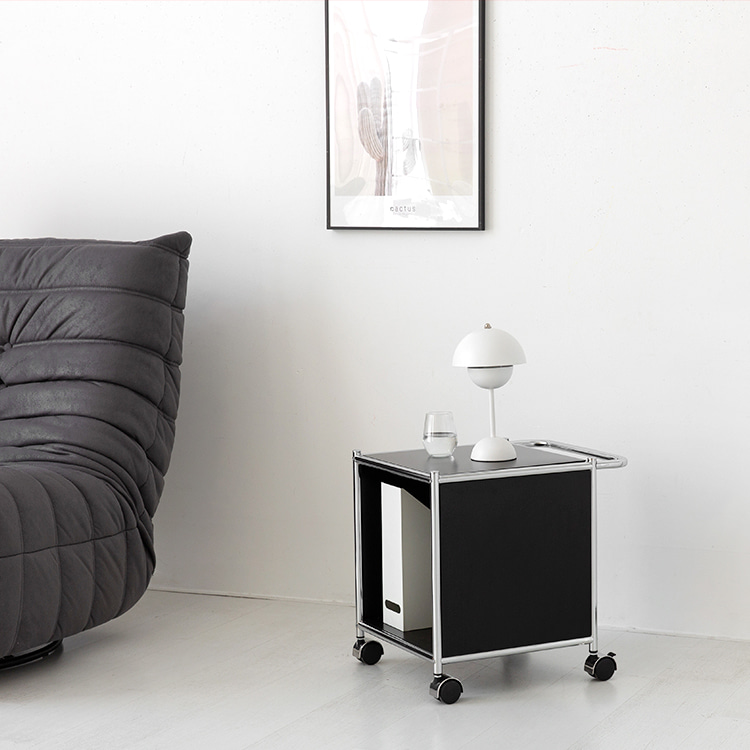 심플리 이동식 수납박스/사이드테이블 BC604 매트블랙 8661.7820