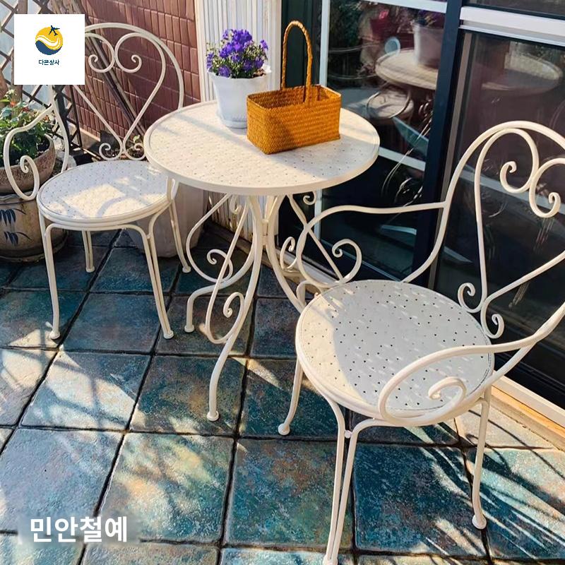 티테이블 레트로 정원 철제 마당 카페 세트 야외 엔틱 테이블 - 상세 이미지 2