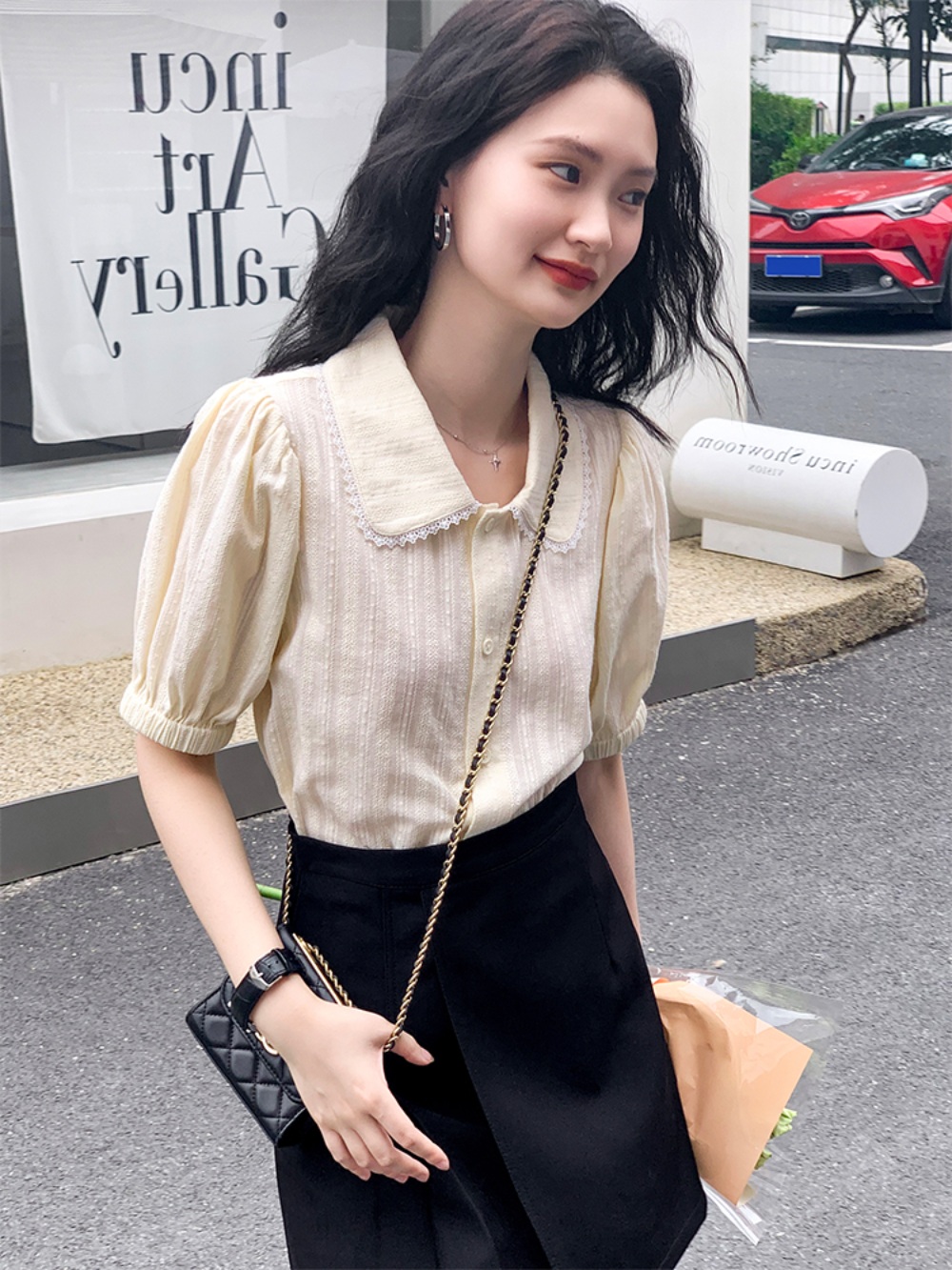 미녀와 순정남 공마리 한수아 블라우스 퍼프 러블리 의상 옷 패션 - 상세 이미지 3