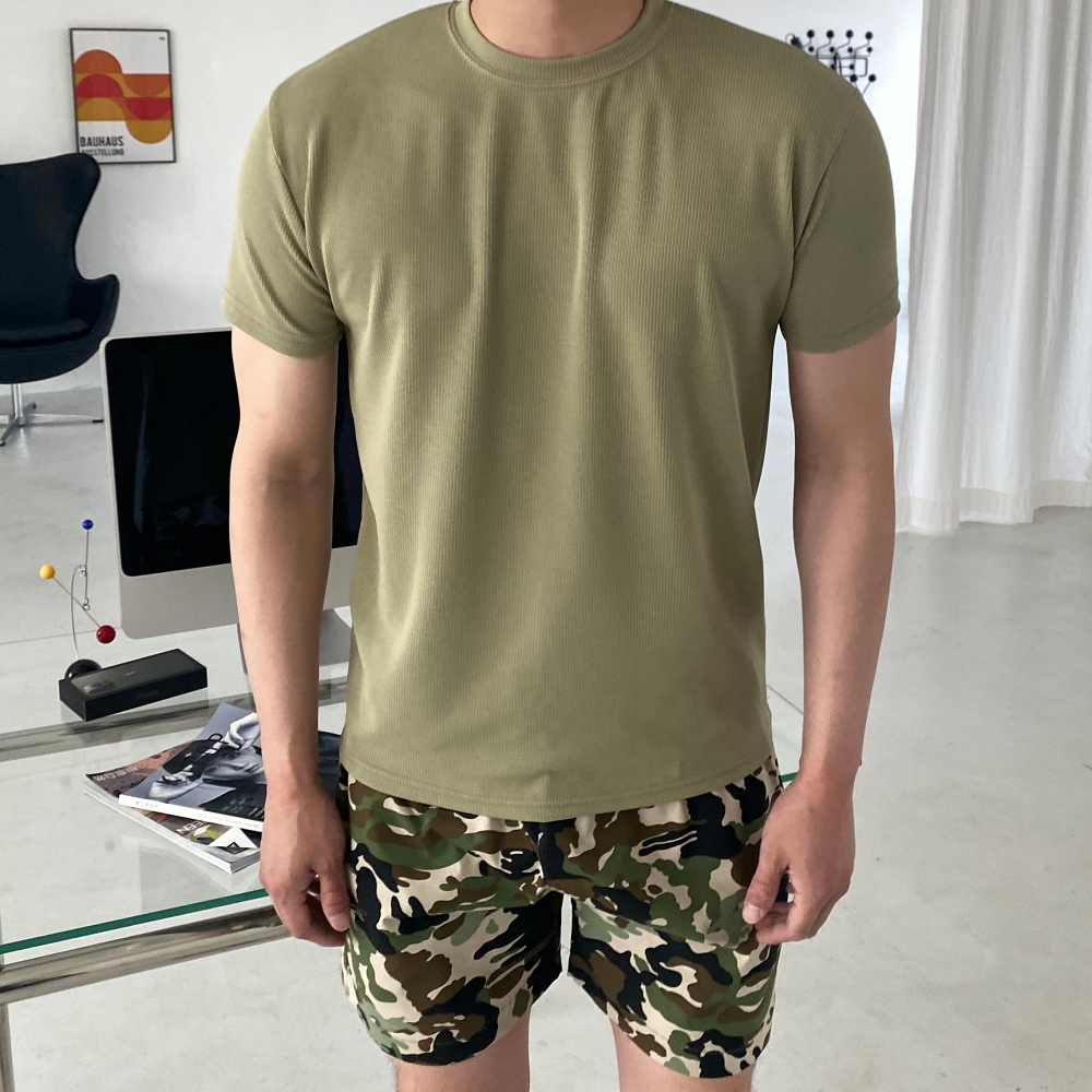 머슬핏반팔 무지티 흰색반팔 - 상세 이미지 3