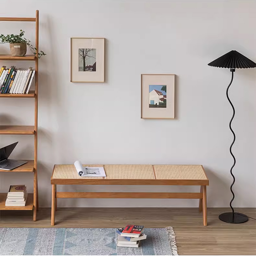 까시나 캐피톨 라탄 벤치 우드 빈티지 긴 의자 2인