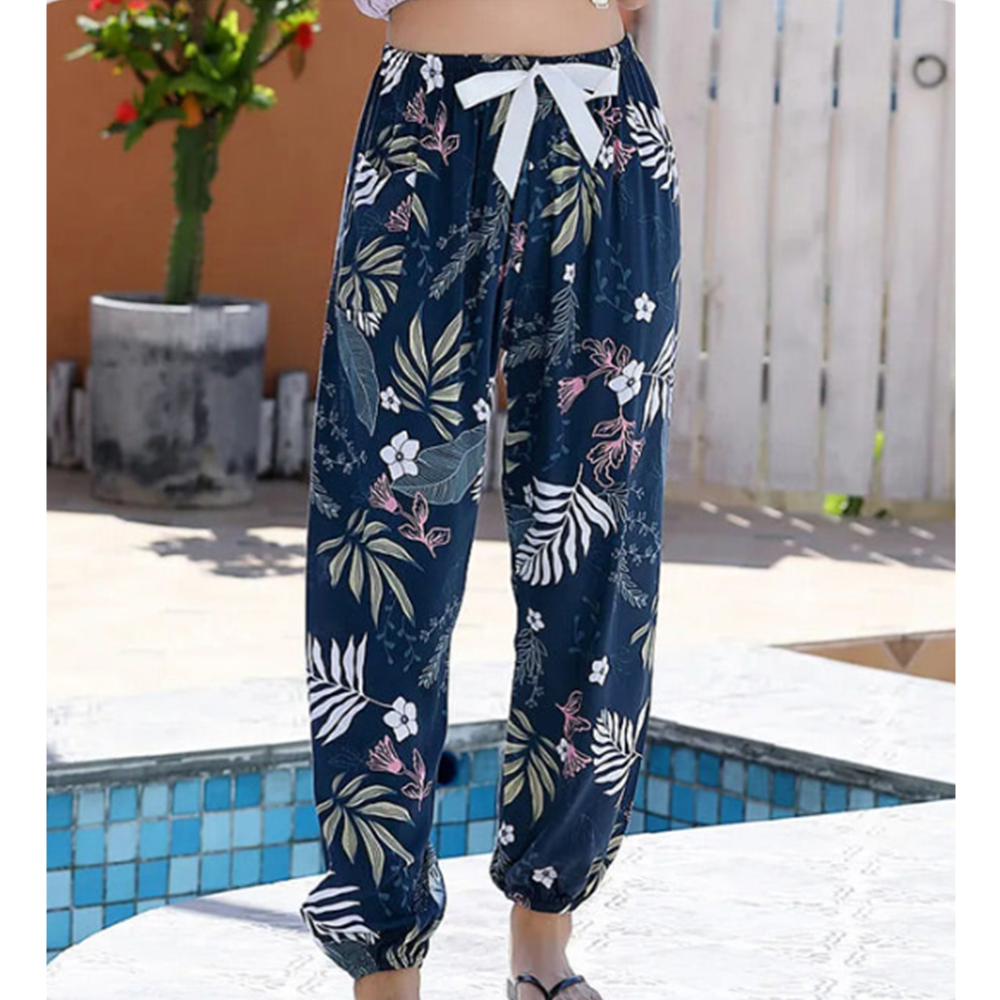 조그팬츠 나트랑여행옷 여름 여성 조거 조커 배기 밴딩바지 - 상품 이미지