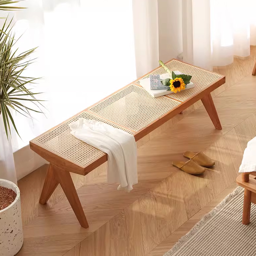 까시나 캐피톨 라탄 벤치 우드 빈티지 긴 의자 2인