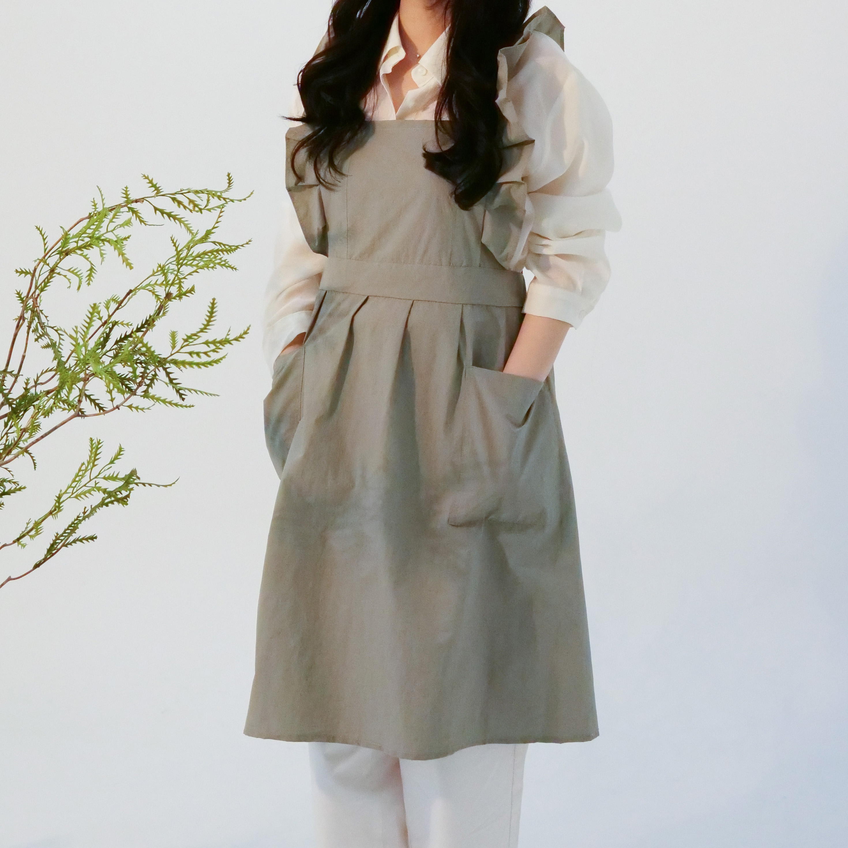 포시엘라 어린이집 방수 원피스 프릴 앞치마 나일론 무지 - 상세 이미지 4