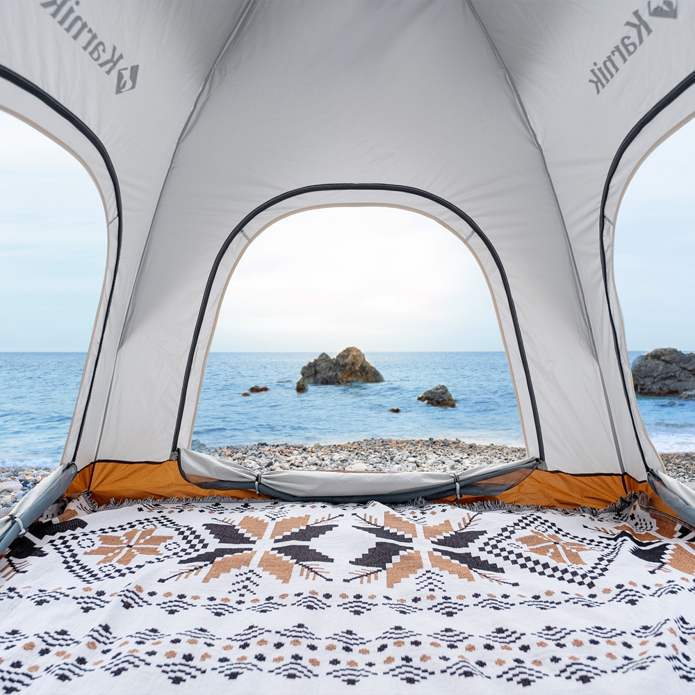 4도어 스퀘어 나들이 피크닉 원터치 텐트 3-4인용