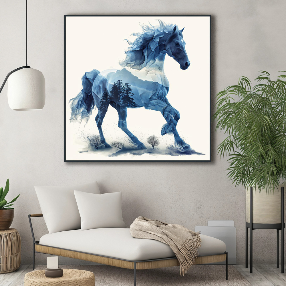 성공질주마 80x80cm 무광오크 알루미늄액자 말그림 - 상세 이미지 2
