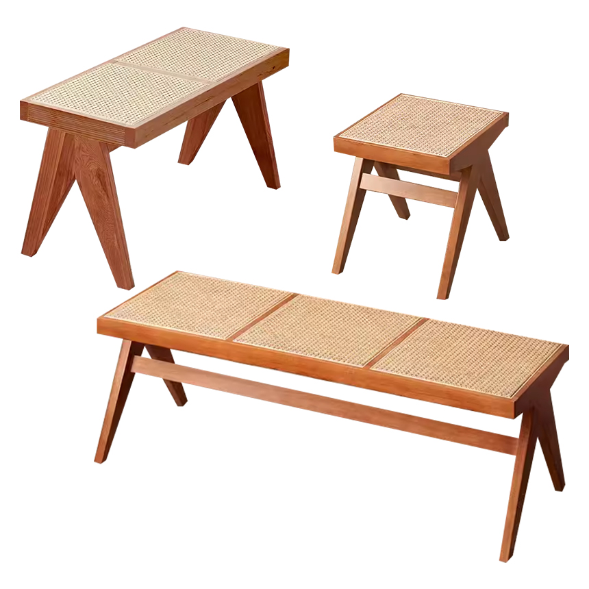 까시나 캐피톨 라탄 벤치 우드 빈티지 긴 의자 2인