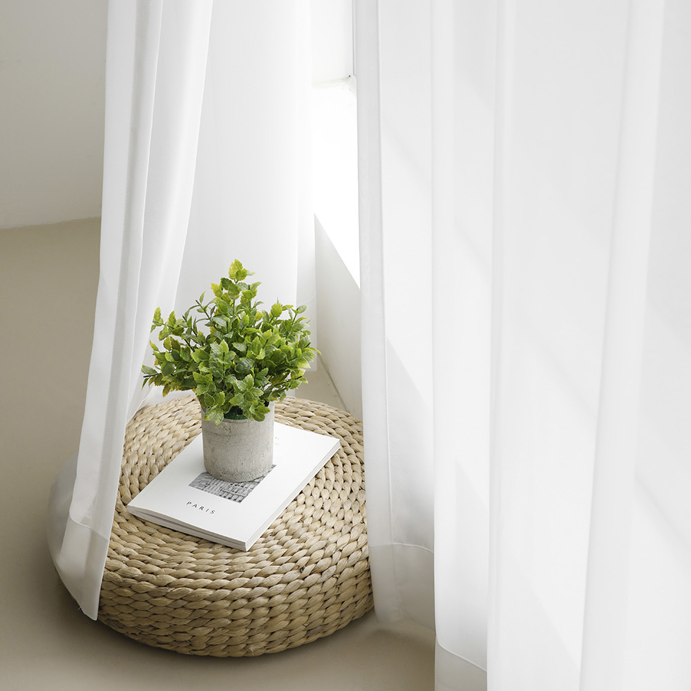 모네홈 쉬폰 쉬어 화이트 먼지없는 거실 차르르 레이스 맞춤 커튼 나비주름 속커튼 핀형 1마