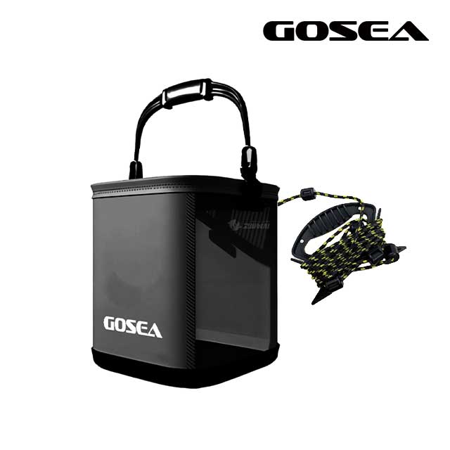 GOSEA 시크 블랙 두레박 GSF-B02 접이식 투명 살림통 20cm - 상세 이미지 2