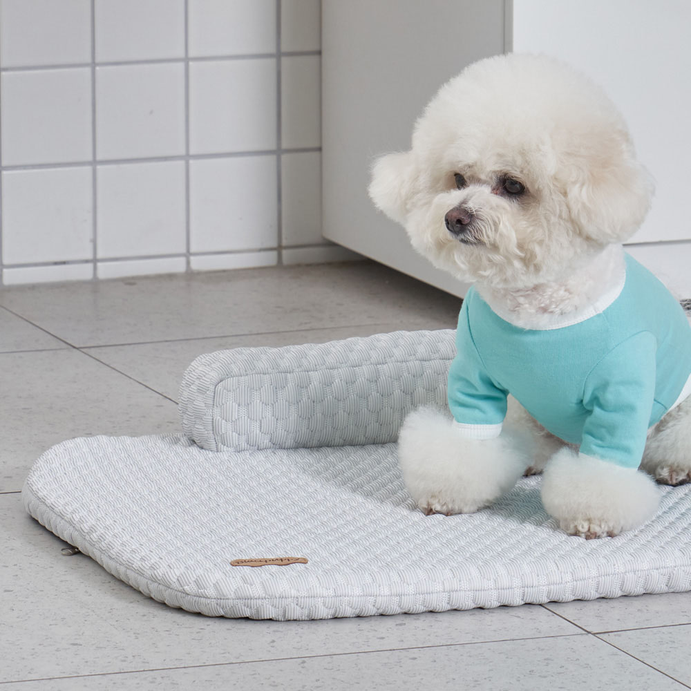 개과천선 여름용 벤치 방석 강아지 애견 쿠션 침대 냉감 원단 논슬립 고양이 소프트 그레이 - 상세 이미지 3