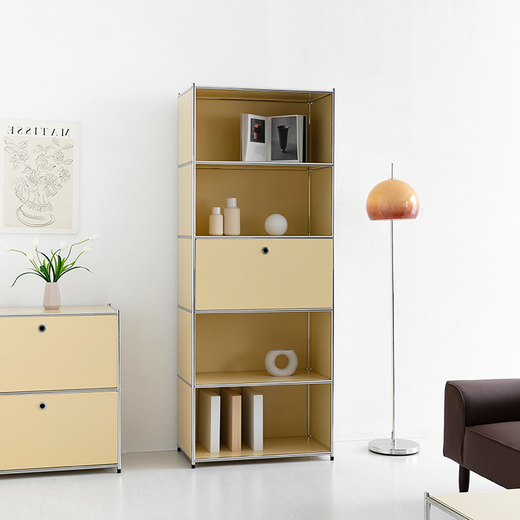 심플리 수납장 BC261 770mmx400mmx1960mm, 5단, 솔리드베이지 9216.2638 - 상세 이미지 2