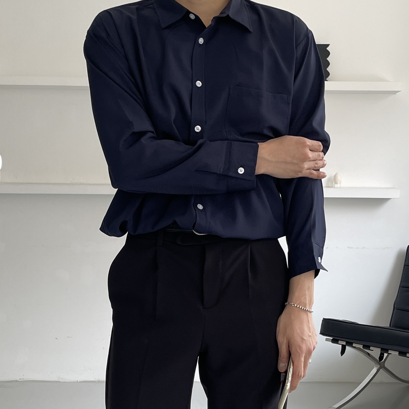 여름긴팔와이셔츠 남자오버핏남방 옥스포드셔츠 - 상세 이미지 2