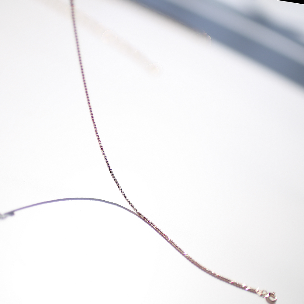 미미민 여자 명품 14K 컷팅볼 1.5mm 화이트 로즈 골드 금 실 팔찌 이미지 7