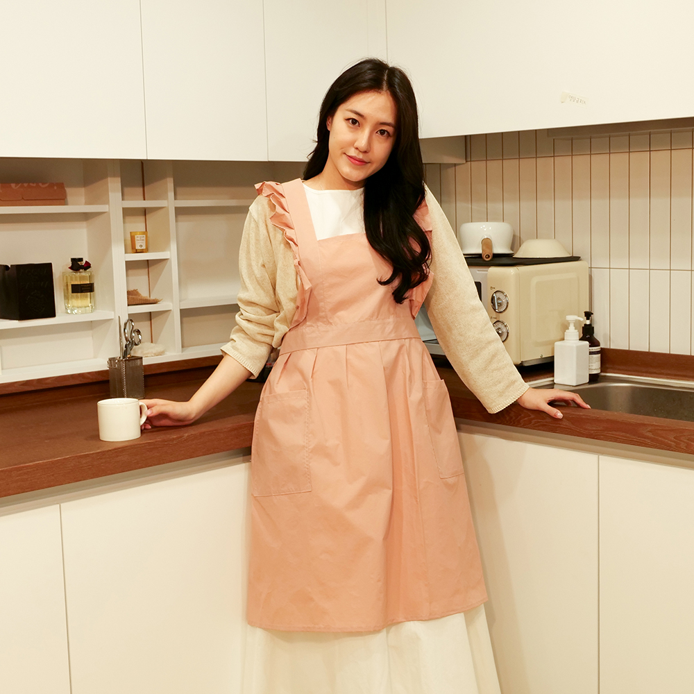 포시엘라 어린이집 방수 원피스 프릴 앞치마 나일론 무지 - 상세 이미지 2