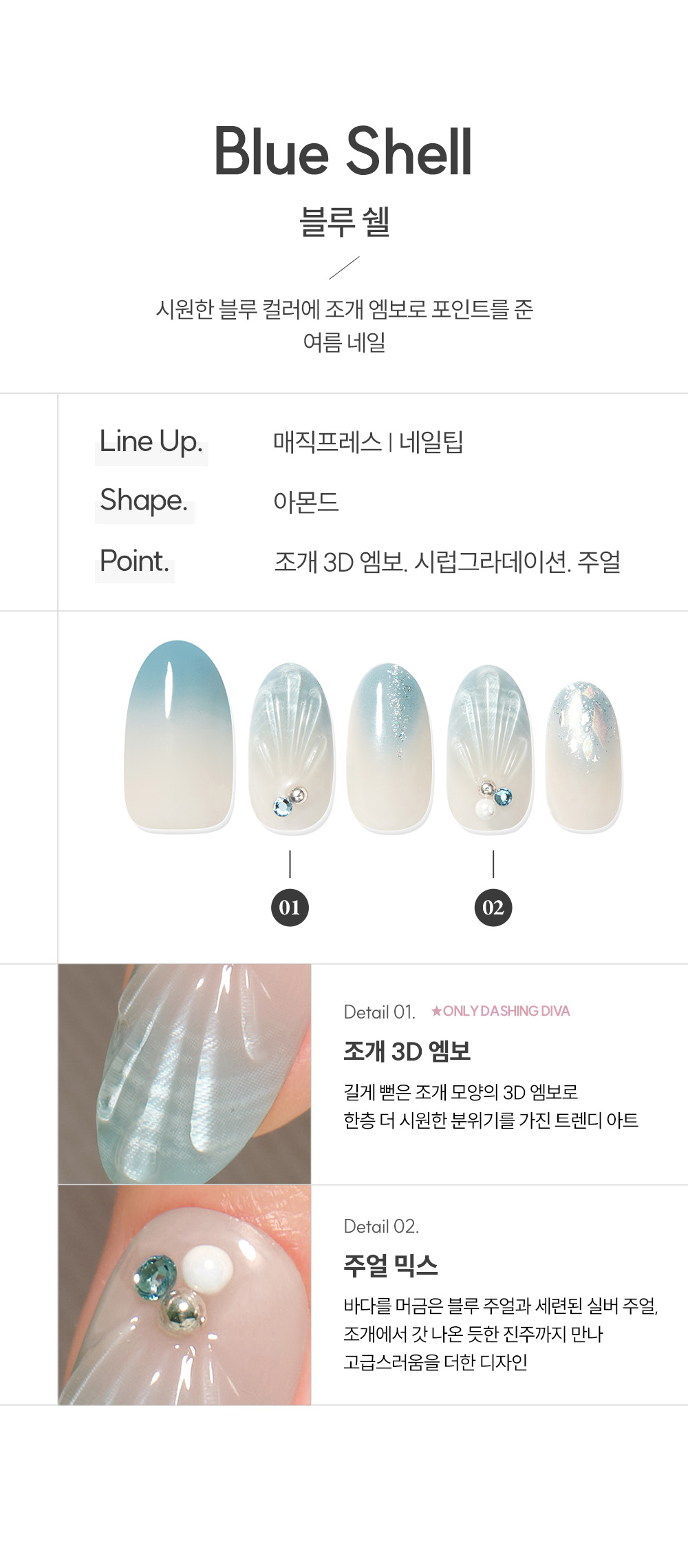 Dashing Diva Blue Shell Iridescent Detail