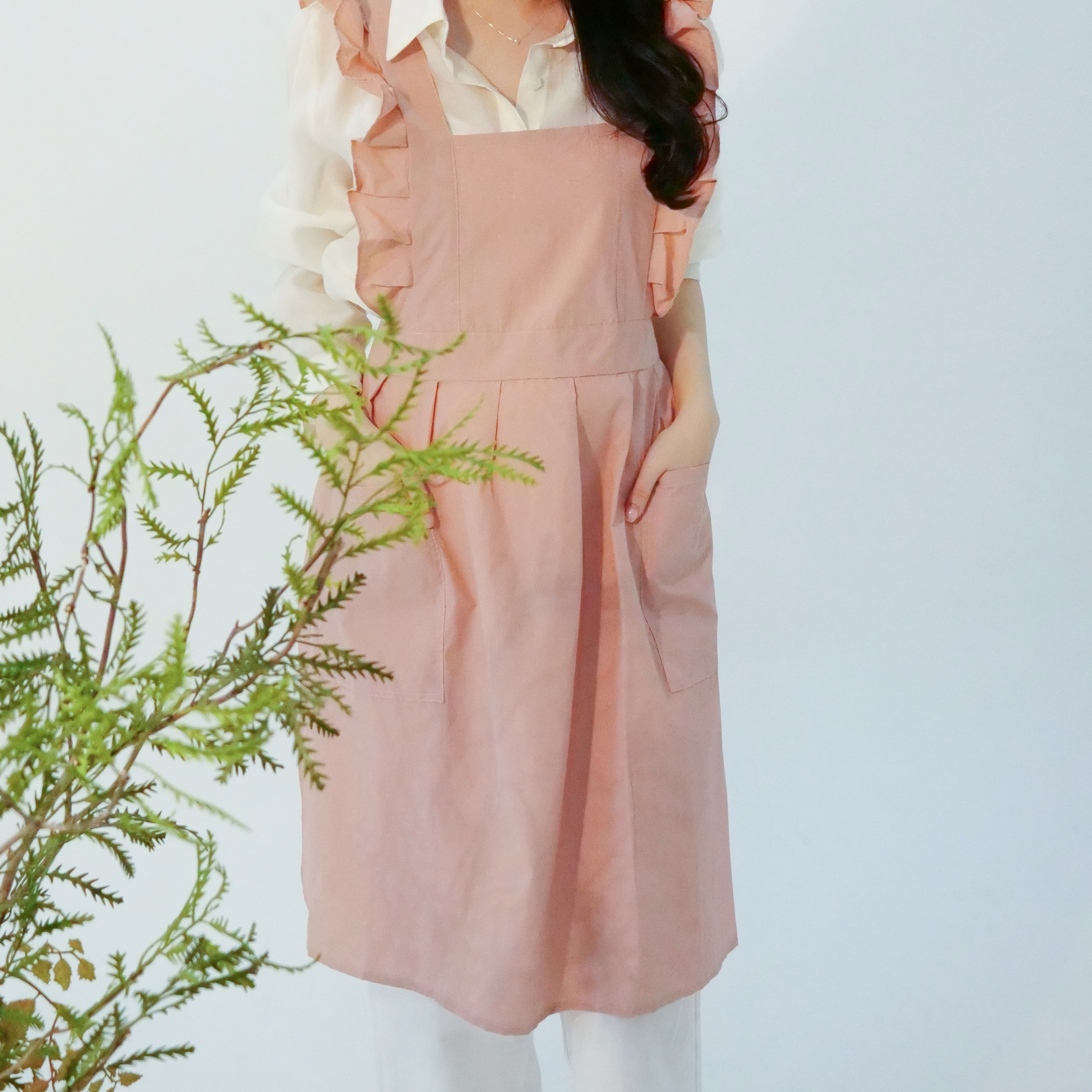 포시엘라 어린이집 방수 원피스 프릴 앞치마 나일론 무지 - 상세 이미지 5