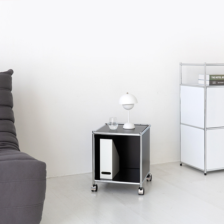 심플리 이동식 수납박스/사이드테이블 BC604 매트블랙 8661.7820