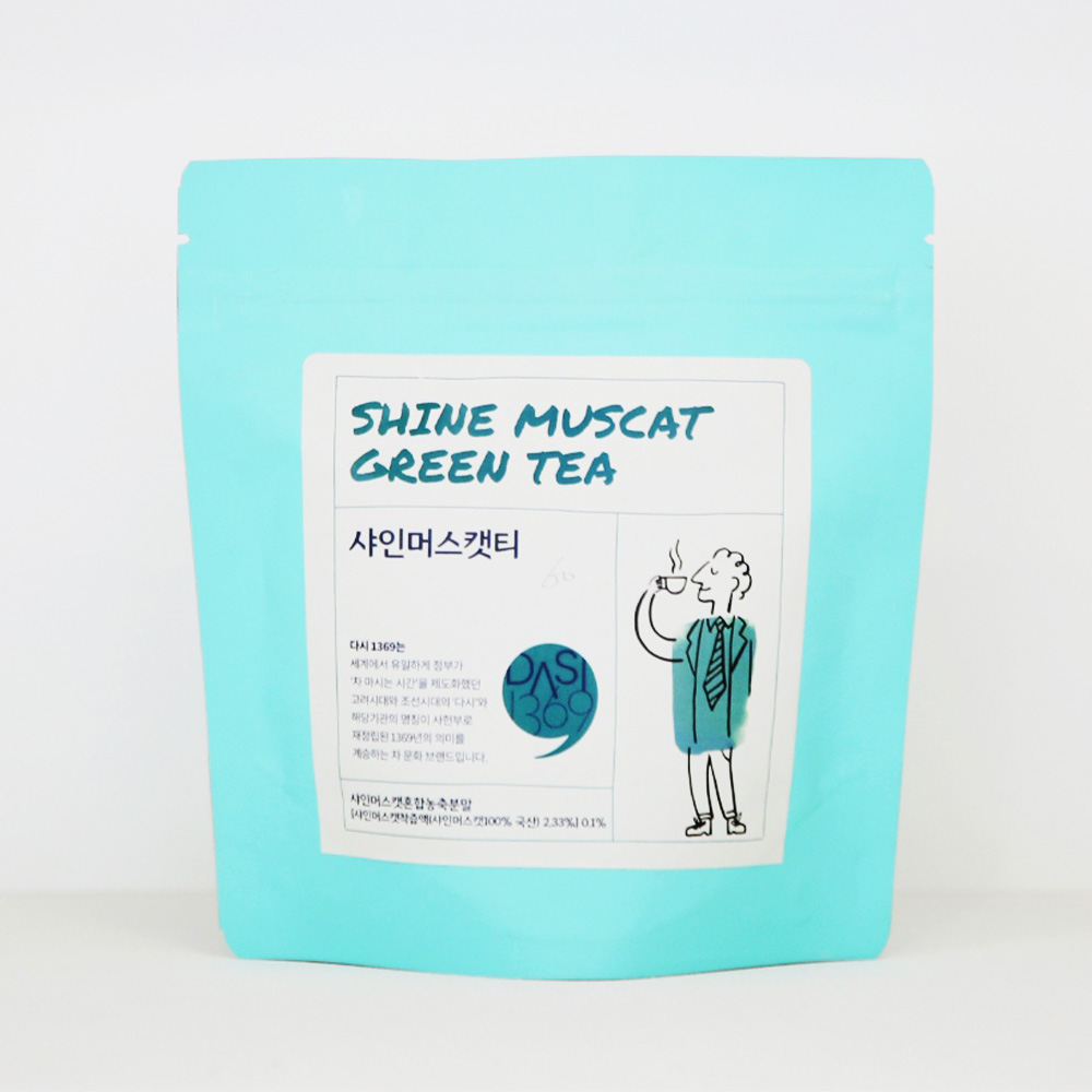 [다시1369] 샤인머스캣 잎차 60g II 귀한 국내산 녹차와 샤인머스캣 블렌딩티