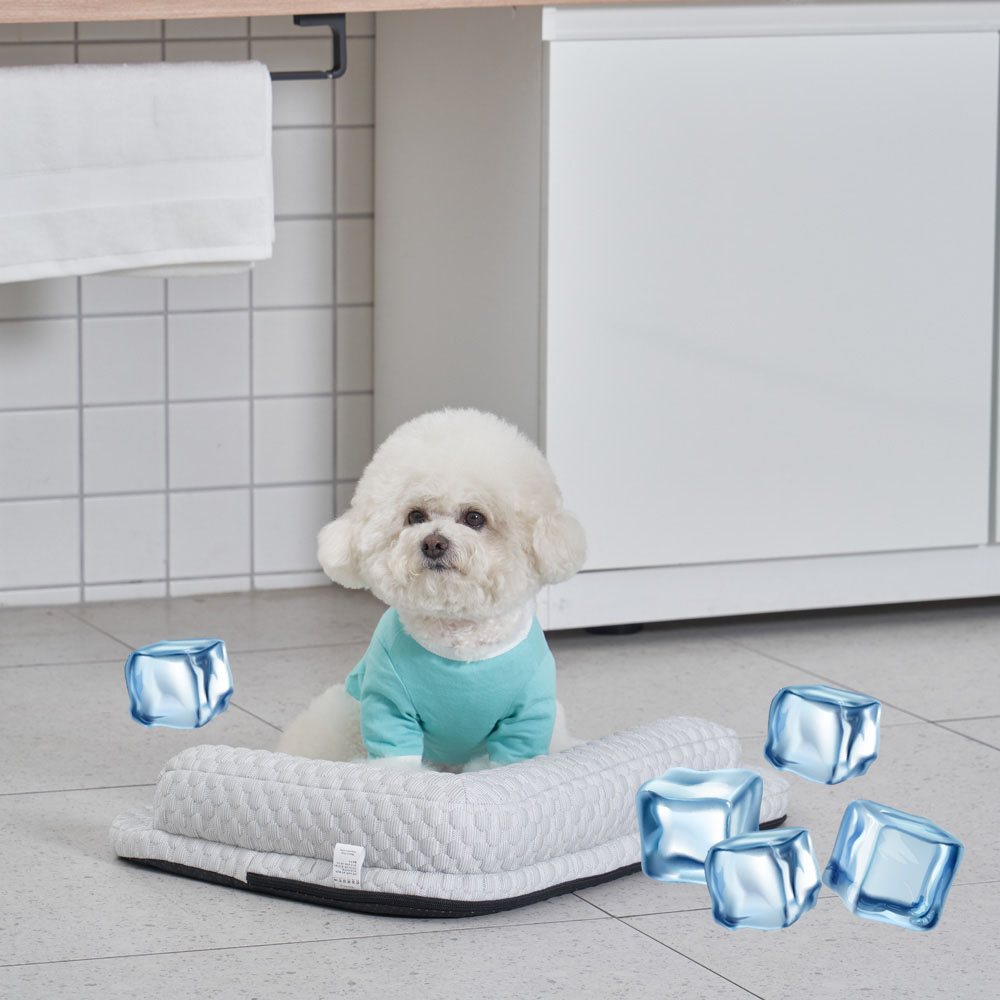 개과천선 여름용 벤치 방석 강아지 애견 쿠션 침대 냉감 원단 논슬립 고양이 소프트 그레이