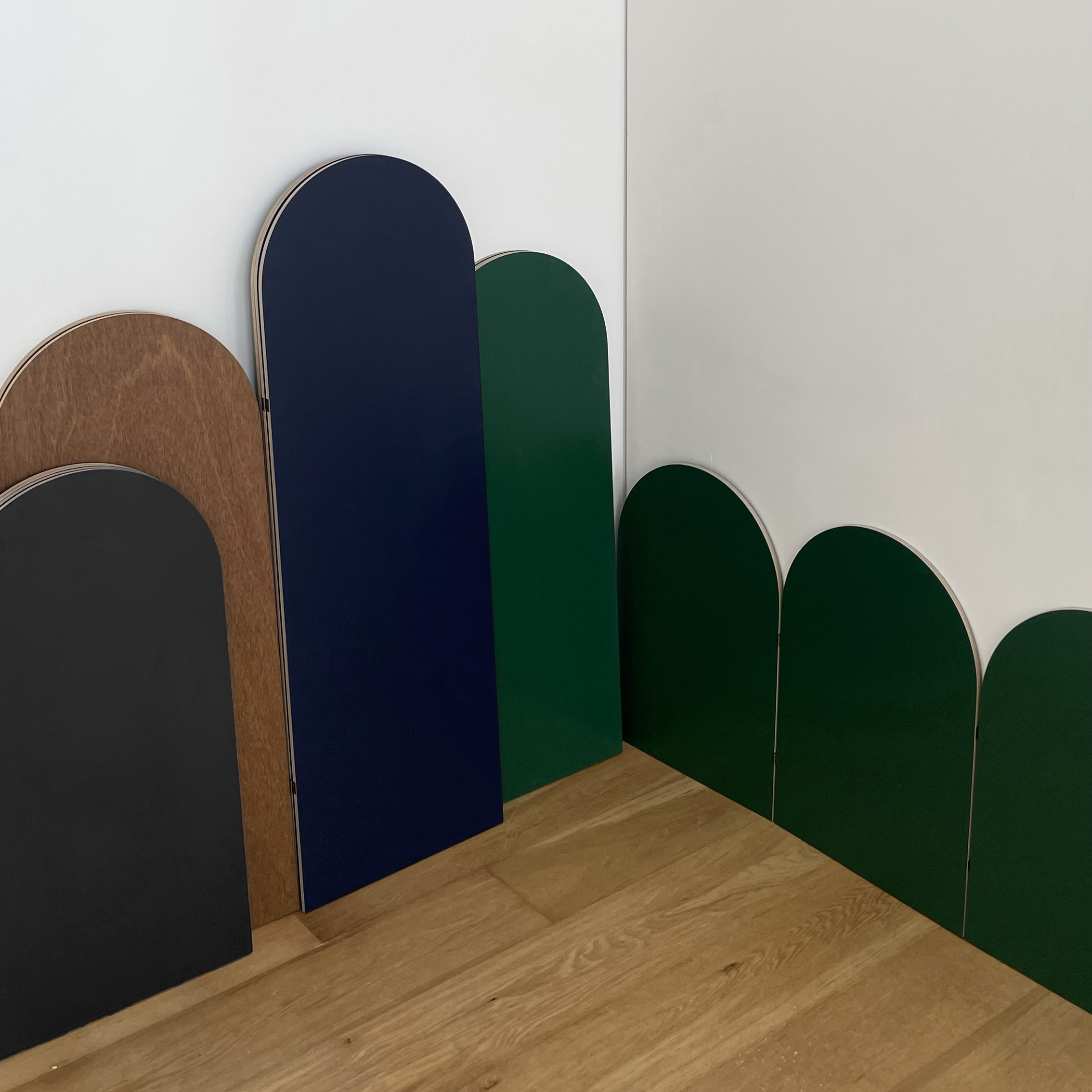 하이오즈 솔리드 원목 아치형 파티션 침대 헤드보드 병풍