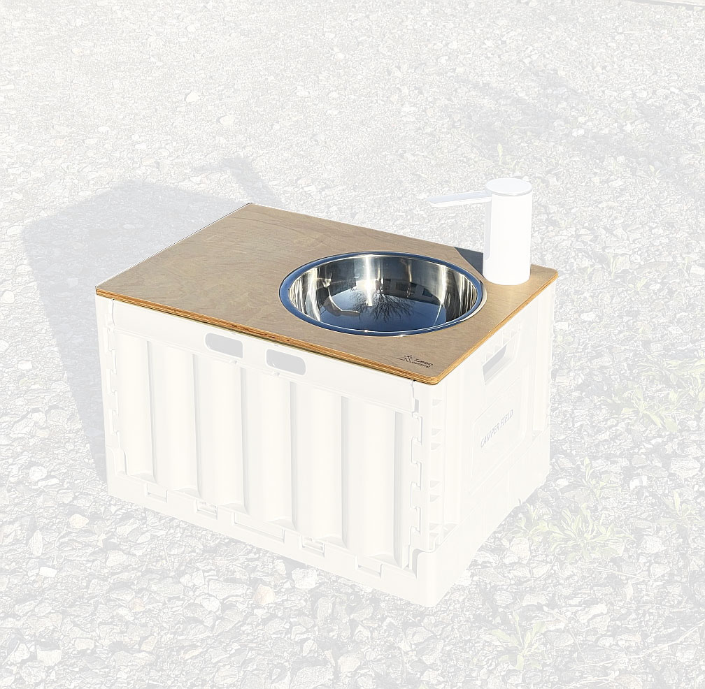 캠핑 개수대 원형 차박 폴딩 박스 상판 멀티 수납정리