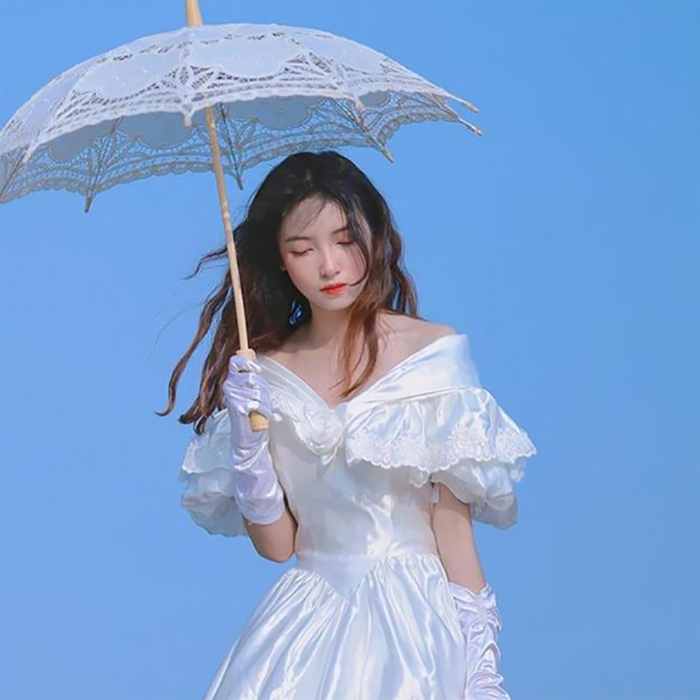 [3color]로맨틱  로코코 레이스 양산 블랙 - 상세 이미지 4