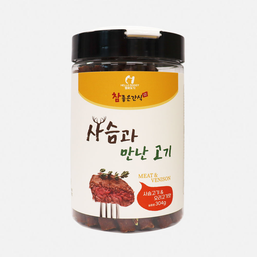 헬로도기 사슴고기 강아지져키 다이어트간식 사슴+소고기, 304g, 1개 - 상세 이미지 5