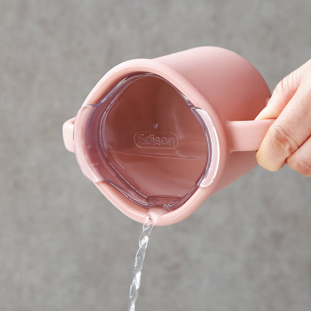 에디슨몰 에디슨 어린이집 실리콘 트레이닝 컵 양손 유아 아기 핑크 150ml