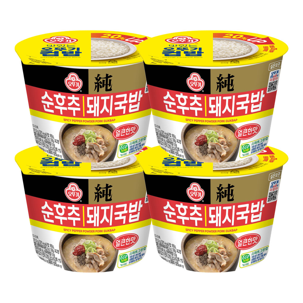 오뚜기 컵밥 얼큰순후추돼지국밥 311.5g 4개 - 상품 이미지