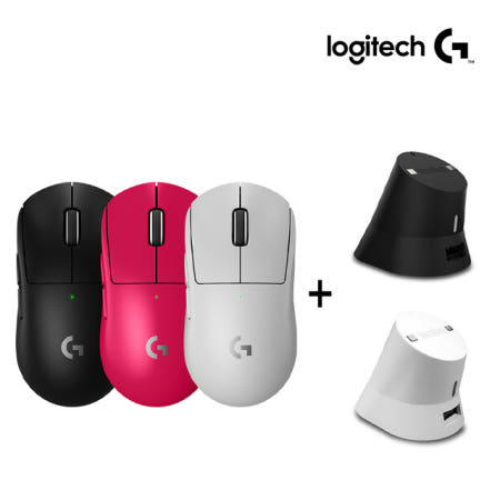 로지텍코리아 로지텍G G PRO X SUPERLIGHT2 지슈라 무선게이밍 마우스, 이메이션 충전독 패키지 PO