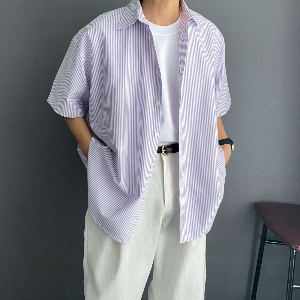 옥스포드반팔셔츠 오버핏반팔남방 남자여름남방 - 상세 이미지 3