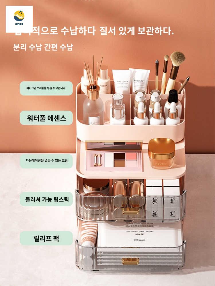 보관함 화장품정리대 쥬얼리 투명 화장대 소품 정리함 브러쉬 데스크탑 서랍 플라스틱 화장품 - 상세 이미지 2