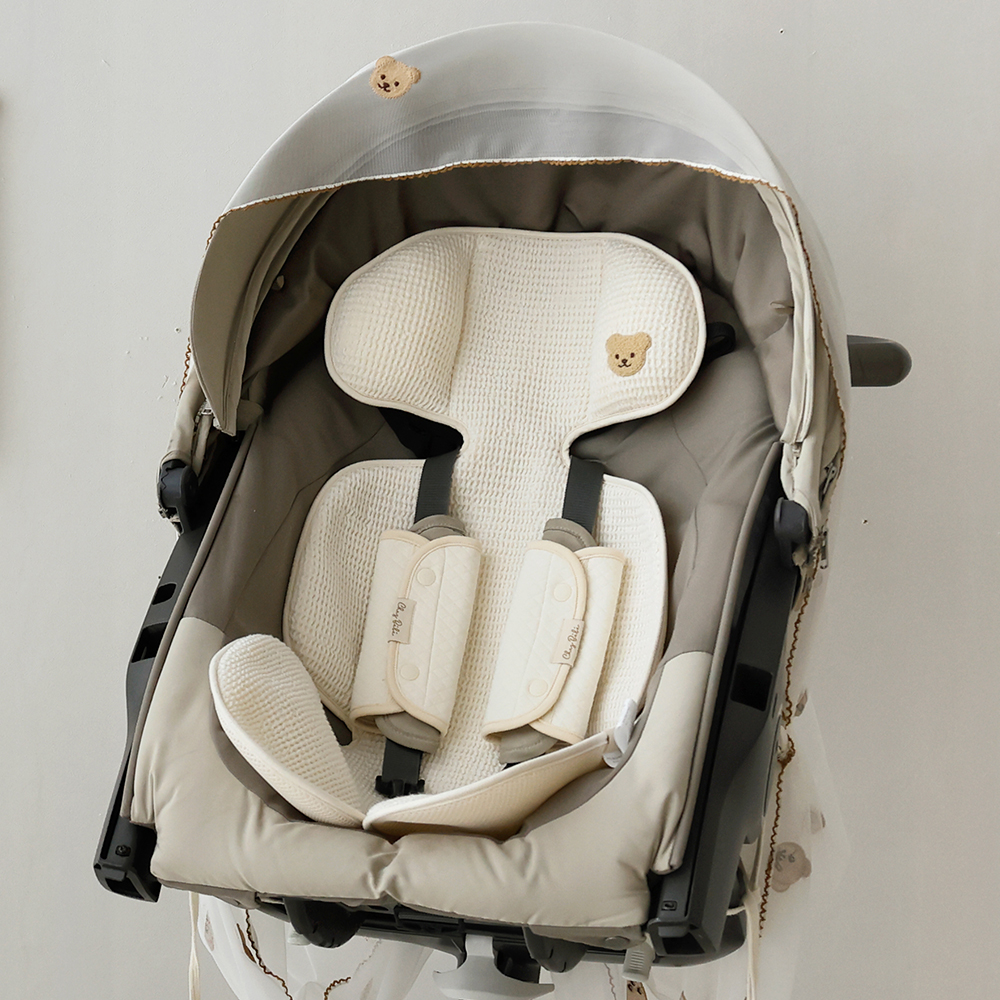 쉐베베 모달 와플 사계절 씬 유모차 라이너 이너 시트 휴대용 쿠션 쉐고미
