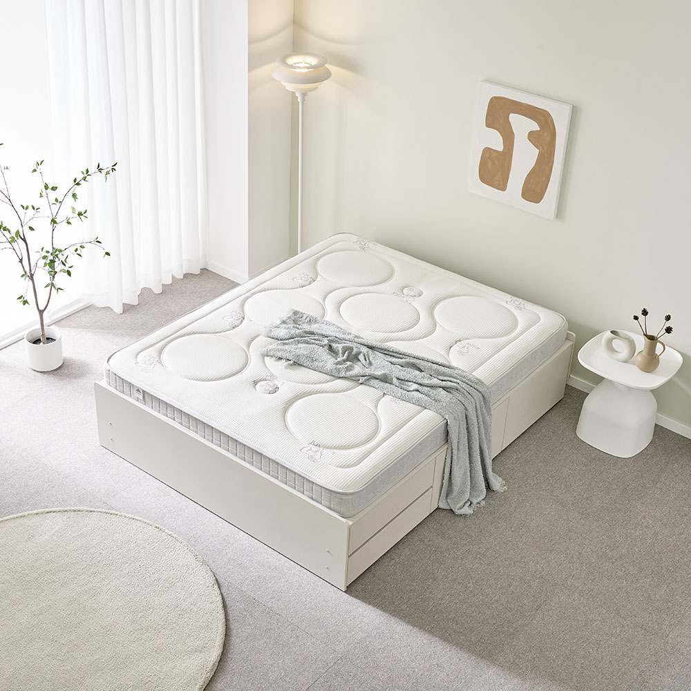 모디쉬갤러리 시트린 무헤드 연그레이 2단 수납 높은 침대프레임 킹 이미지 8