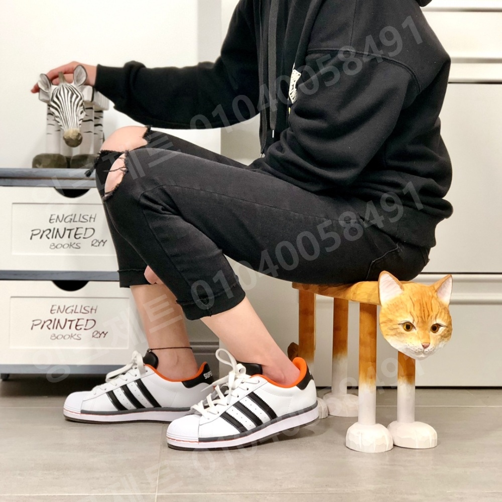 고양이 의자 어린이 낮은 인테리어 원목 스툴 디자인 - 상세 이미지 3